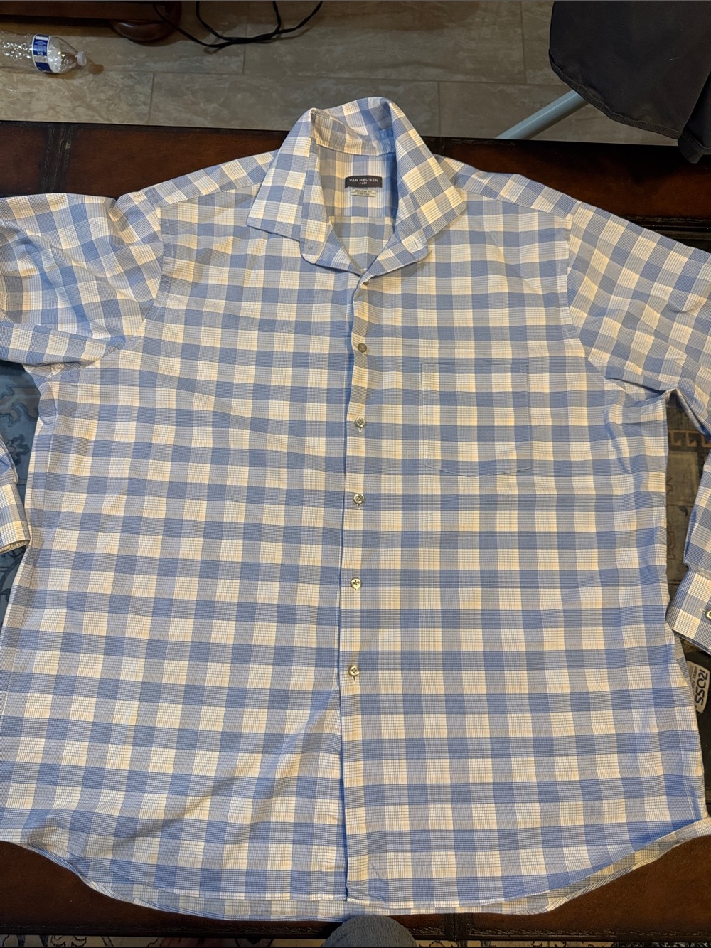 Van Heusen Blue and White Check Dress Shirt